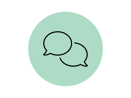 Speech bubbles icon - language requirements for entry - grafisk ikon